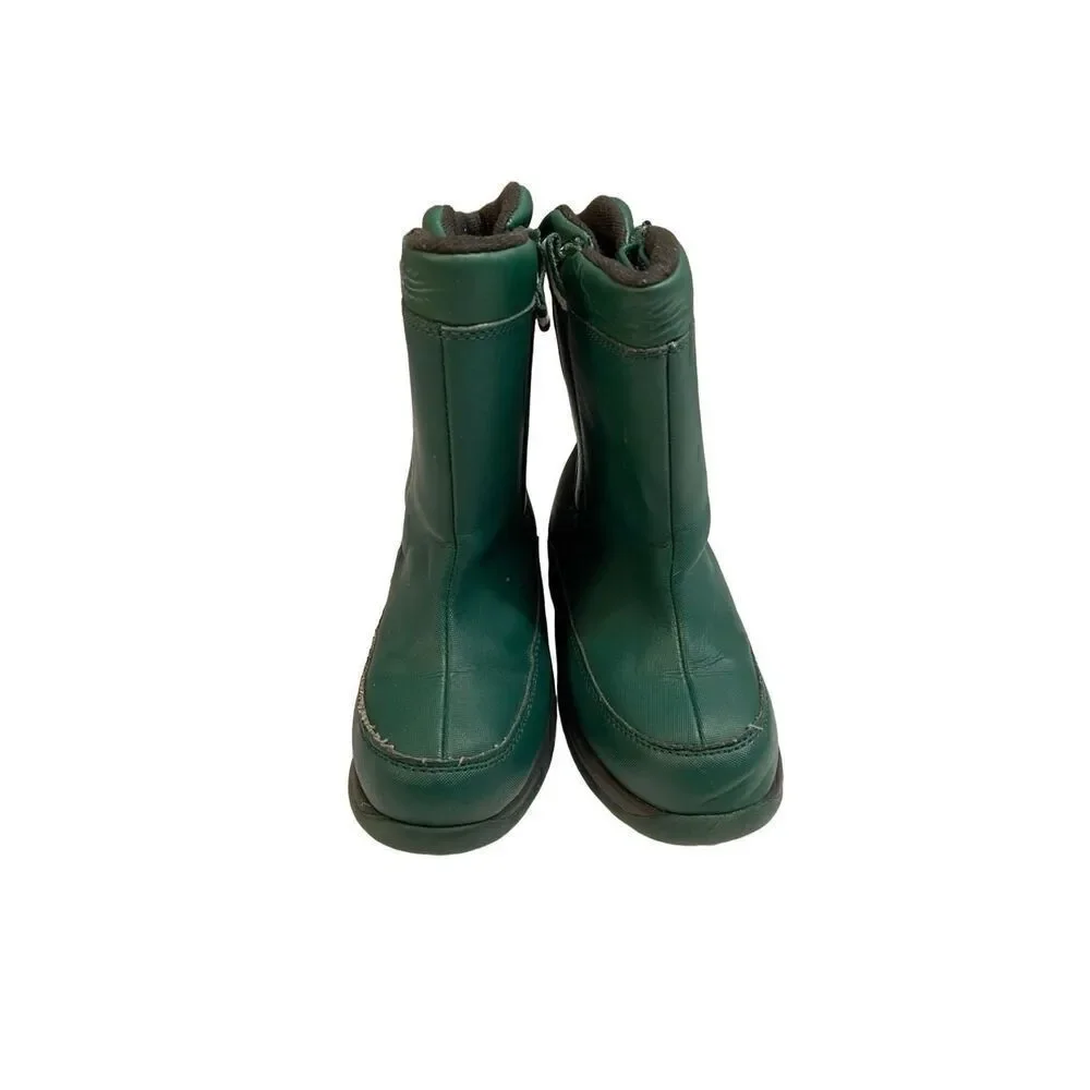 Lands’ End boys unisex green Valore closure snow boots size 10 ￼